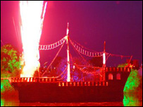 Secret Garden party: burning ship