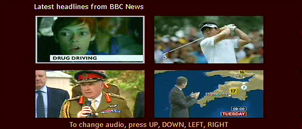 Screngrab of Freeview News Multiscreen