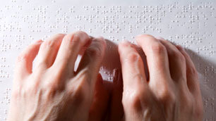 Someone reading Braille