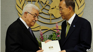 محمود عباس وبان كي مون