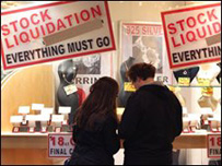 Shops with sales signs