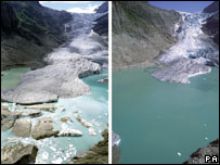 Fotos mostram os Alpes antes e depois