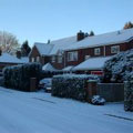 A house covered in snow