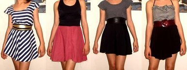 Me wearing my first four dresses