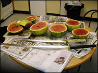 Melons and samurai swords