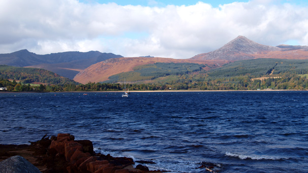 Ruth Johnson from Perth sent us this lovely photo looking across Brodick Bay to Goatfell on Arran.