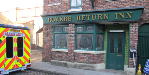 Rovers Return pub on Coronation Street set