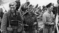 Soldiers returning from the Dieppe Raid