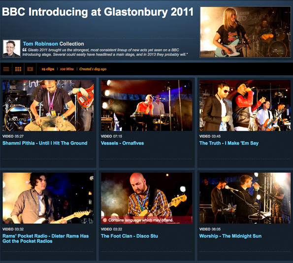 Click here for Tom Robinson's favourite performances from the BBC Introducing stage at Glastonbury 2011