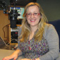Siobhán Ní Chiobháin in the BBC Radio Ulster studio
