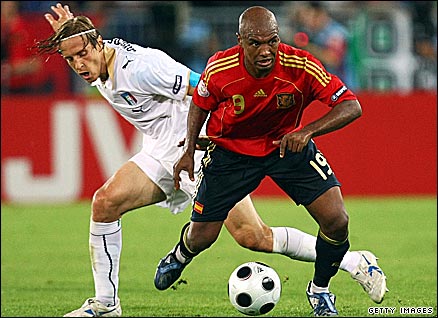 Marcos Senna in action against Italy