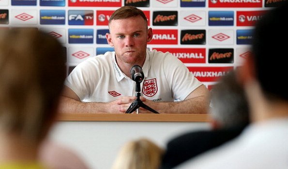 Wayne Rooney in a press conference in Krakow