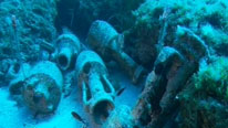Artefacts on a Roman shipwreck