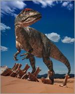 Allosaurus in desert