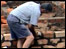 Laying bricks in Uganda