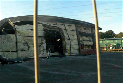 Aftermath of the Malvern paper factory fire