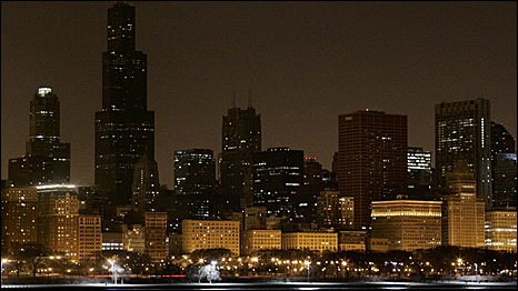 Chicago during Earth Hour