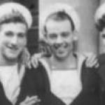 Jimmy (centre)and some shipmates (possibly from the Nelson)