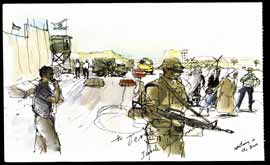 A checkpoint scene by Paul Gent