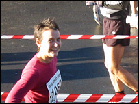 Nick running the Brass Monkey 2005 half marathon