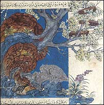 شکوفه های بهاری - مينياتور از کتاب نقاشی های قديم ايران، پژوهش برنارد اوکان