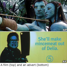 Film Avatar and ad for Nancy Lam
