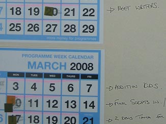 Some of Jo's radio schedule notes.