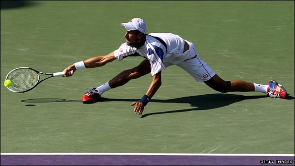 Novak Djokovic during his win over Andy Roddick