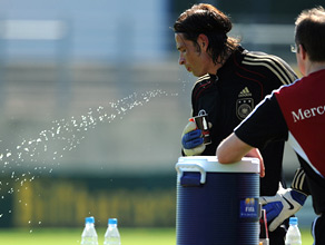 A Footballer spits