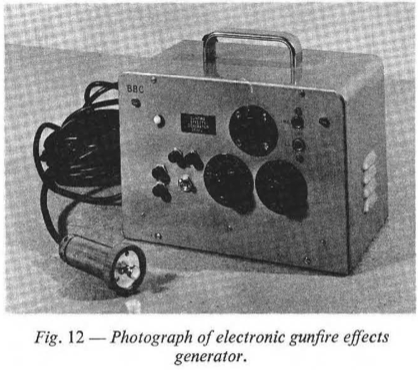 Electronic gunfire effect generator, from BBC Engineering Monograph 51: Radiophonics at the BBC
