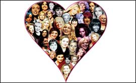 Vagina Monologues heart with women inside 