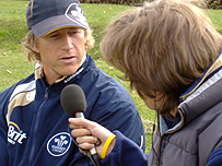 Surrey's Jonathan Batty with Mark Church