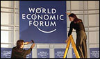 WEF signs are erected, photo: World Economic Forum