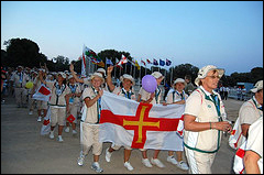 Guernsey team arrive in the arena