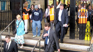 People leaving London Tube station