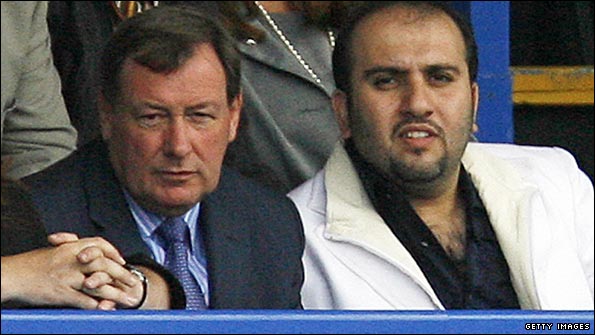 Portsmouth chief executive Peter Storrie and Sulaiman Al Fahim