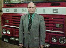 Sub Officer Steve Whitcut in civvies at Eccleshall Fire Station. 