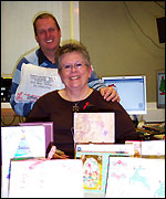 JG and Jacqui with some of the cards