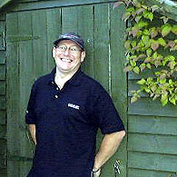 Duncan Deads in his garden