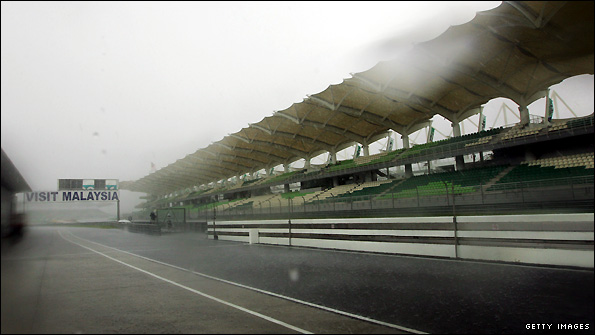 Heavy showers are predicted throughout the weekend at the Sepang International circuit in Malaysia