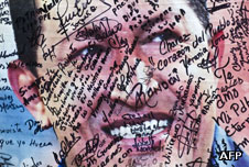 A poster of late Venezuelan President Hugo Chavez