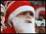 A fan dressed as Santa 