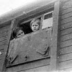 Children being deported from Poland in cattle cars (1940)