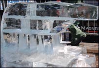 The beginnings of an ice polar bear