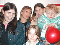 Julie Reinger with a group of friends