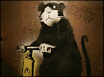 Banksy's Rat with Drill