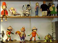 Puppets on a shelf
