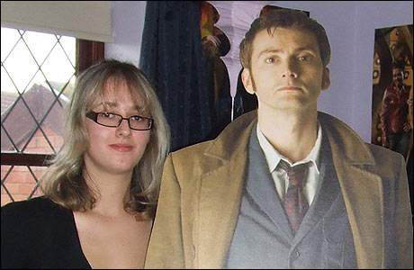 Jodie Robertson with her David Tennant cardboard figure