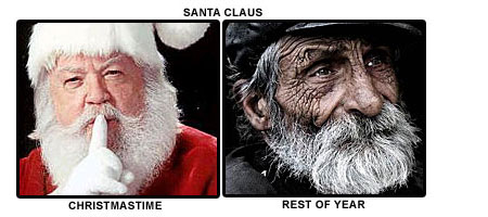 Santa - A tramp at not-Christmastime