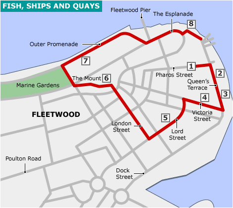 Map of BBC Lancashire's coast walk